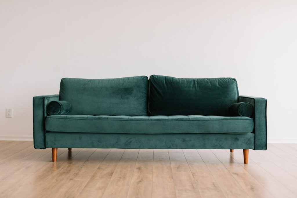 Grey 3-Seat Fabric Sofa